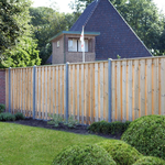 7,7 m1 Hout-beton schutting, grenen groen geïmpregneerd